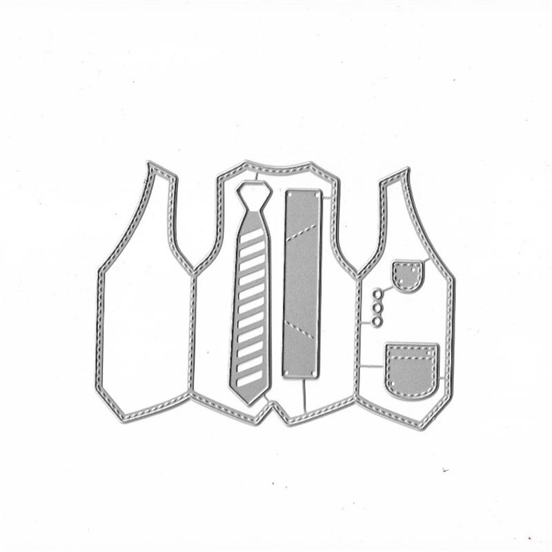 Herre Skjorte og Slips Vest Metallmal Stansing Preging Dies for DIY Scrapbooking Papirkort Preging Håndverk Dekor