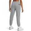 Under Armour Pantalon d'entraînement en maille de coton épais à lacets avec imprimé de lettres de dessin animé pour femme Gris 1379831-011