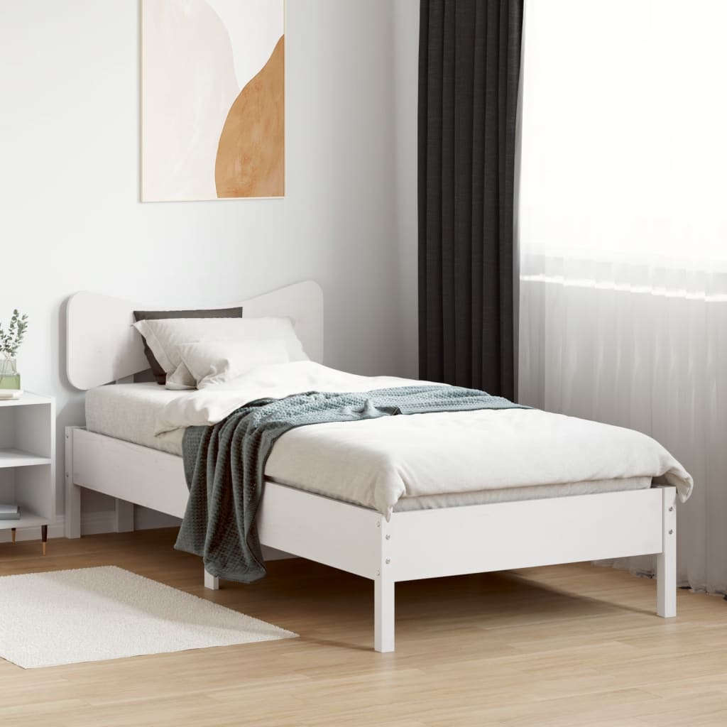 Vidaxl Rama Łóżka Bez Materaca, Biała, 90X190 Cm, Lite Drewno Sosnowe
