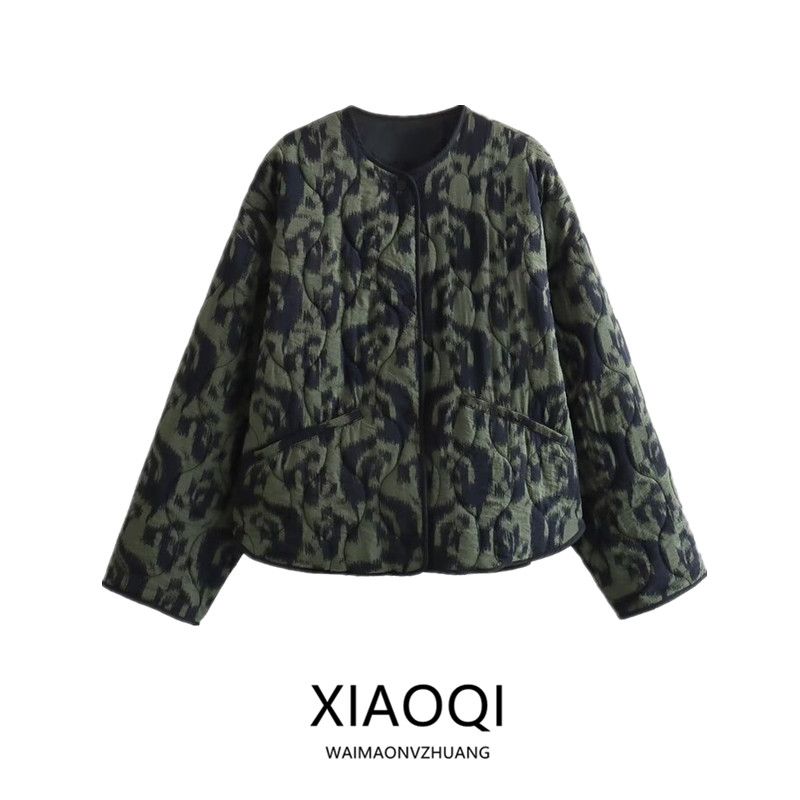 Fashion Wind 2023 Winter New Arrival Loose Slim Looking Printed Cotton-Padded Jacket Cropped Coat Top 9237803 207