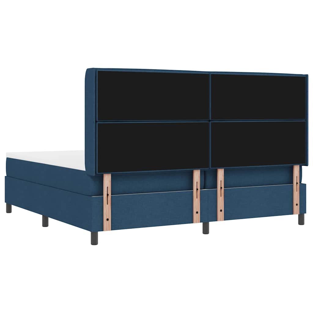 LED Box Spring Bed with Mattress Blue 200 X 200 Cm Fabric