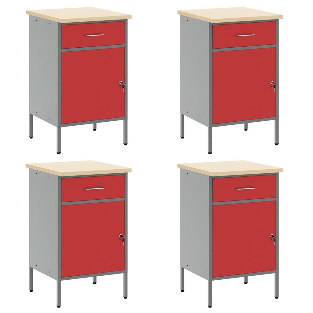 Workshop Cabinet Set with Drawers and Storage 10 pcs Red