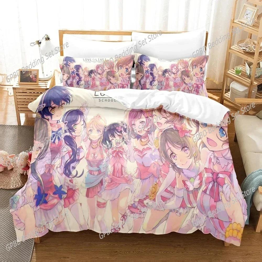 New 3D Printed Love Live 3D Duvet Cover Bedding Set Comforter Linen Pillowcases Home Decor Single Double Twin King Queen