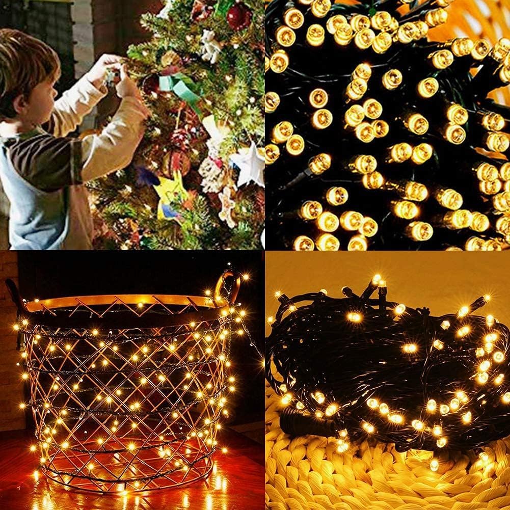 Solar-powered LED String Lights, 50m, 500 Bulbs, Waterproof, Suitable for Indoor and Outdoor Use, Christmas Decorations, Available In 4 Colors, Dark