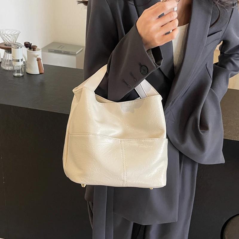 High Quality PU Hasp Sewing Thread Women's Shoulder Bags Simplicity Ladies Crossbody Bags  Commuting