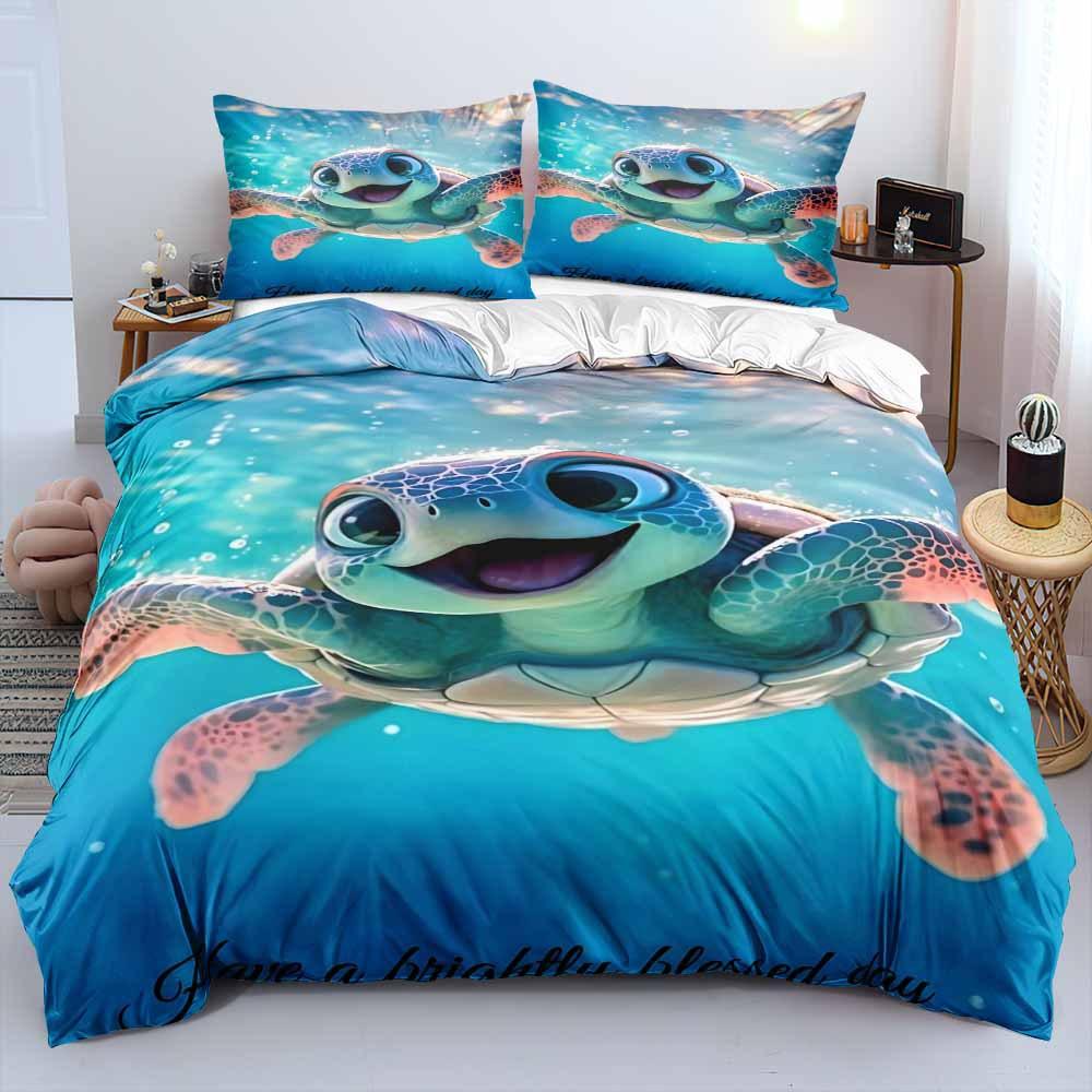 2/3pcs bedding set Digital Print Comfortable Duvet Cover for Home Bedroom Decoration, 1 Duvet Cover and 2pillowcase with Zippers