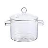 Indoors Simple Glass Soup Pot Transparent High Temperature Resistant Stew Pot for Indoors