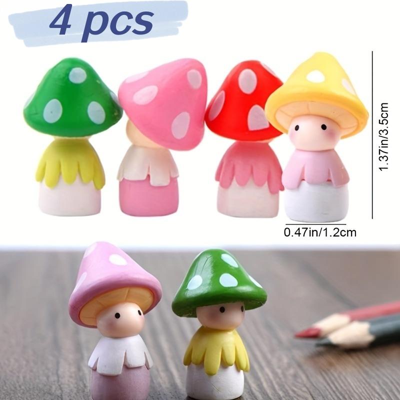 [4/8 Mushroom Fairy Dolls] 4/8 Resin Mushroom Fairy Dolls | Creative Cartoon Statues, Suitable for Fairy Garden Decoration, Cake