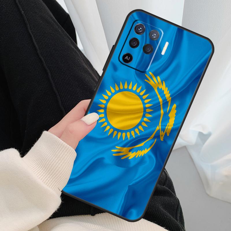 Kazakhstan Flag Case For Oppo A96 A76 A16 A60 A98 A58 A78 A18 A38 A80 A40 A77 A57 A17 A74 A54 A94 A15 A5 Pro