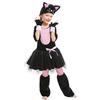 Kids Girls Animals Black Cat Dress Hat Sets Halloween Role Play Dress Up Cosplay Costume