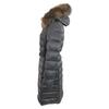 Moncler [Good condition/Domestic Regular] TINUV Belted/Fur Hoodie Down Coat O grayUsed