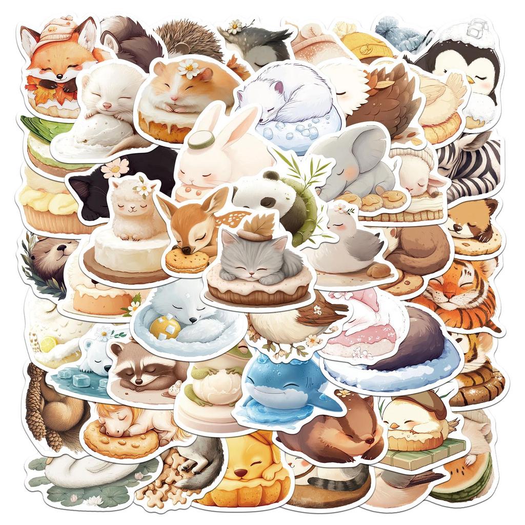 Sada samolepek divoké zvěře: Los, Alpaka, Panda & Lev