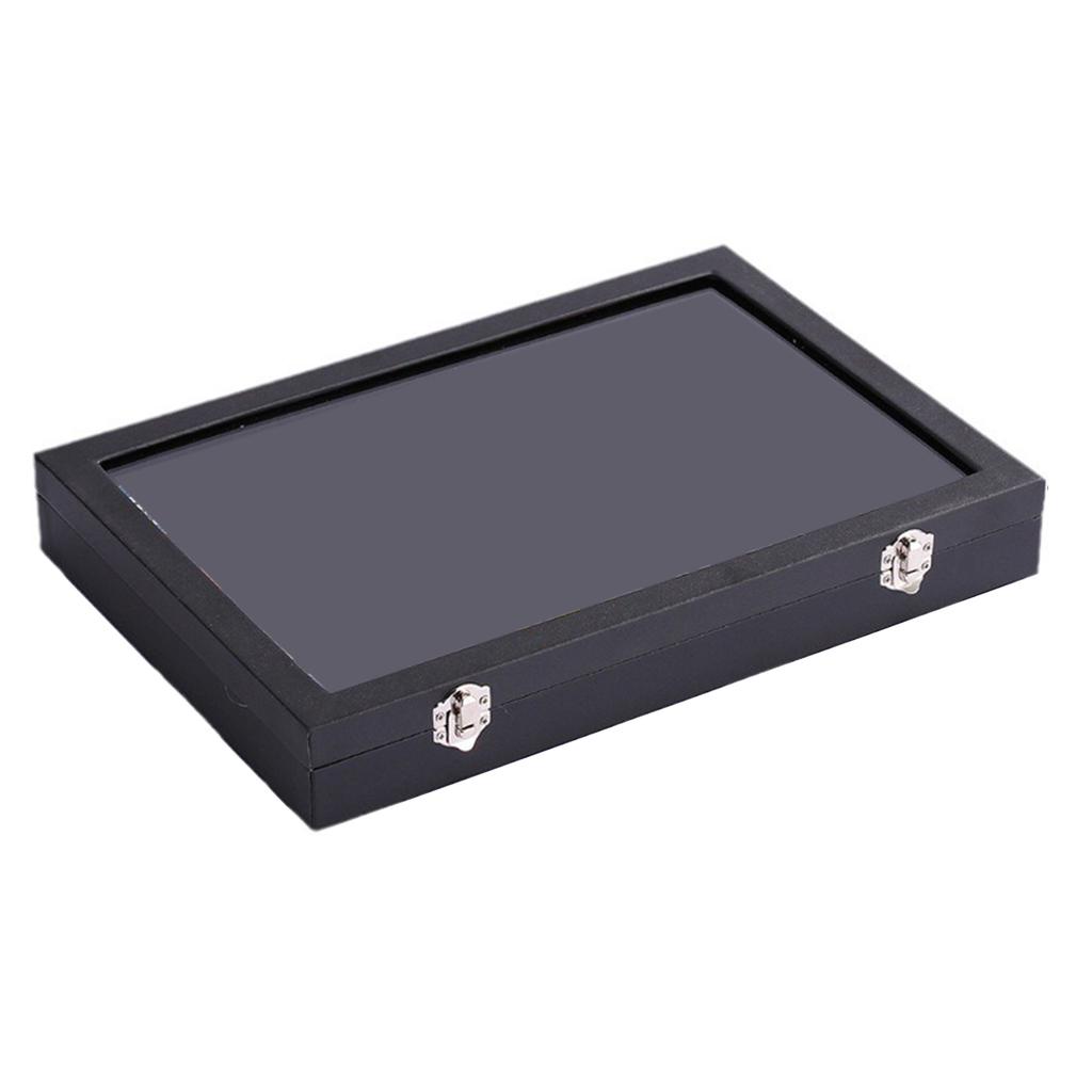 Elegant Velvet Lined Pin Display Box Sturdy Tabletop Medal Display Shadow Box Functioanl Large Velvet Pin Organizers