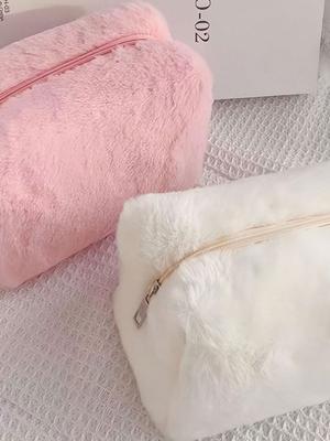 1PC Plush Makeup Bag, Small Design, Lovely, Advanced, Convenient Storage Bag, Large Capacity, Multi-layer Bag