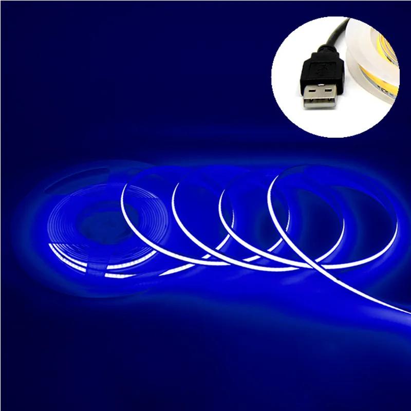 DC5V 320Leds/M USB COB Strip Room Decoration Cabinet Light Lamp TV Backlight Flexible Ribbon Rope LED Strip Warm Neutral Light