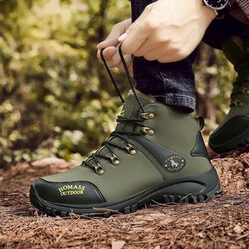 38-46 Men's Winter New Large Size Plus Velvet High Side Hiking Shoes Men's Hiking Shoes Cotton Shoes