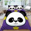 Panda Bedding Set for Kids Boys Girls Cute Cartoon Giant Panda Duvet Cover Set King/Queen Size Yellow Soft Polyester Quilt Cover