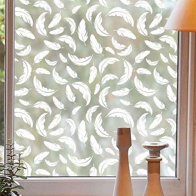 Self-adhesive Privacy Window Film Feather Pattern UV Protection 90x200cm