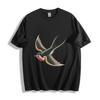 Swallow Tattoo T-Shirt - Classic Vintage Bird Design Unisex Tee