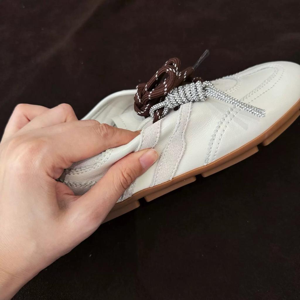 Sheepskin version~ Yang Mi has the same brown inner height increase leather German training shoes for women's autumn new Forrest Gump shoes re