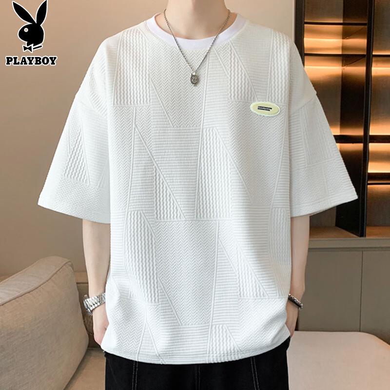 PLAYBOY Men's Summer Ice Silk Waffle T-Shirt