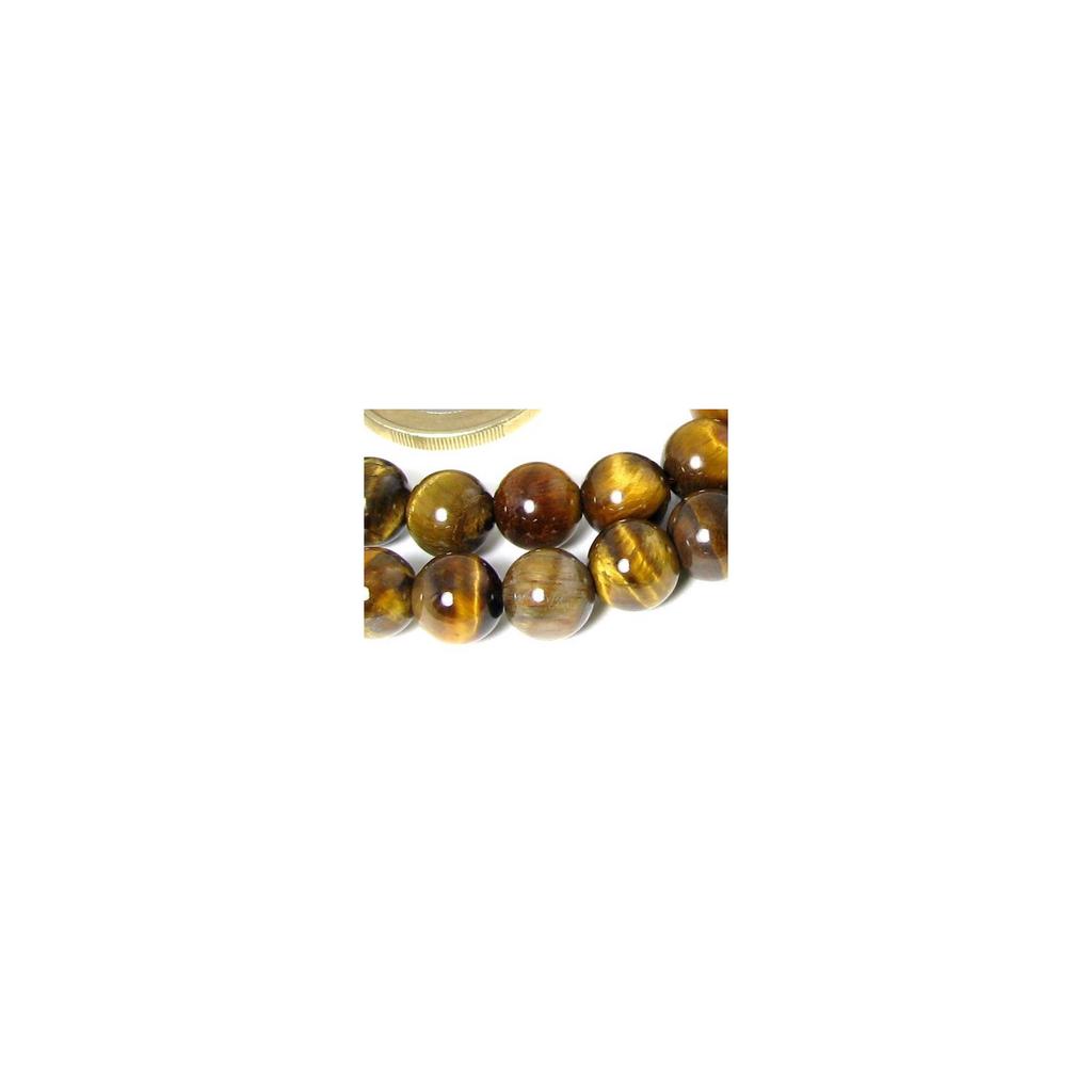 Strand of 44 Round Beads 8mm 8 Mm In Natural Brown Tiger Eye