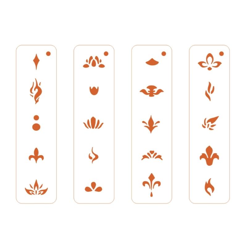 

Traditional Han Dynasty Cosmetic Positioning Guide Pet Materials Forehead Stencil for Theatrical Makeup Cosmetics Design