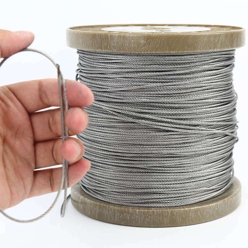 0.1-2MM Marine Grade 316 Single Stainless Steel Wire Rod Tiny Soft or Rigid Stroke Line Fishing Banding Clothesline