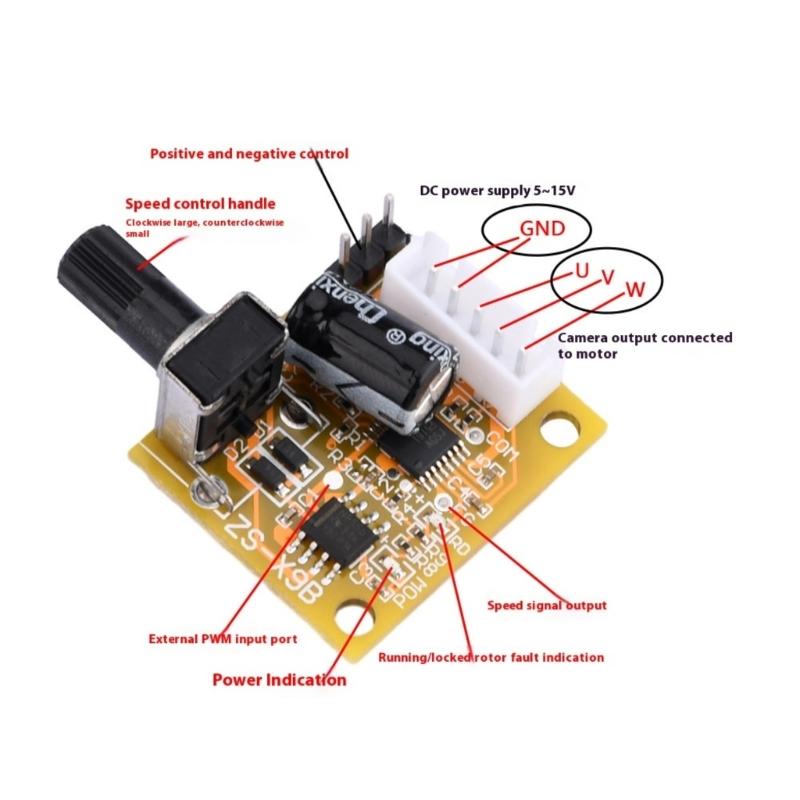 BLDC Motor Speed Controller 15W 5V-15V 3 Phase Driver Board Industrial BLDC 3-Phase Brushless Motor Driver Controller