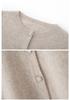 Lekasha Women's 100% Pure Cashmere Round Neck Seamless Knit Cardigan