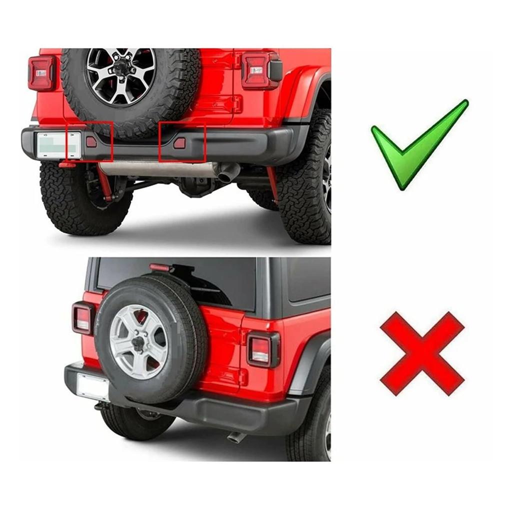 2 Pcs Car Tail Light Wrangler JL 2018-2021 Car Rear Bumper LED Rear Fog