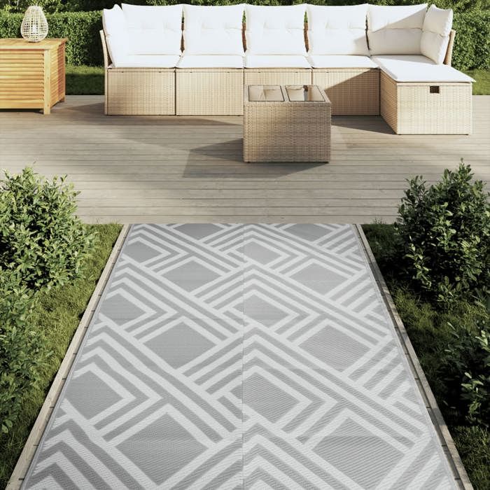 VidaXL Outdoor Rug ARAKIL Grey 120x180 Cm PP 368562
