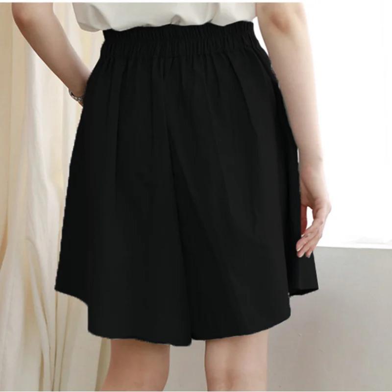 Short taille haute grande taille pour femme, pantalon ample à jambes larges, couleur unie, décontracté, tendance