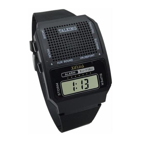 Square talking watch Japanese watch alarm Japanese voice Built-in battery 716J