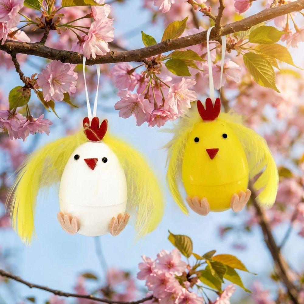 Storage Functions Feathered Chicken Ornaments Wear-resistant Easter Hanging Eggs  Baby Showers