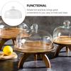 1Pcs Clear Glass Cake Cover Easy to Hold and Clean Round Smooth Handle for Fruit Plate Glass Cover Micro Landscape Protector