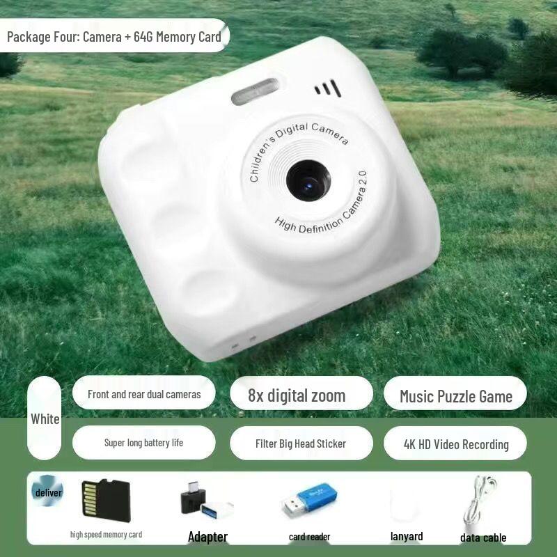 HD Dual-Lens Cute Digital Camera for Students - Capture & Transfer Photos to Mobile