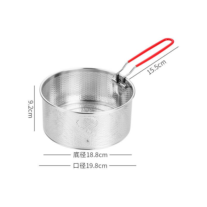 304 Edelstahl Fritteusenkorb Abtropfsieb Heißölfilter Pasta Nudeln Frittiertes Hähnchen Maschensieb Schaumlöffel Küchenwerkzeug