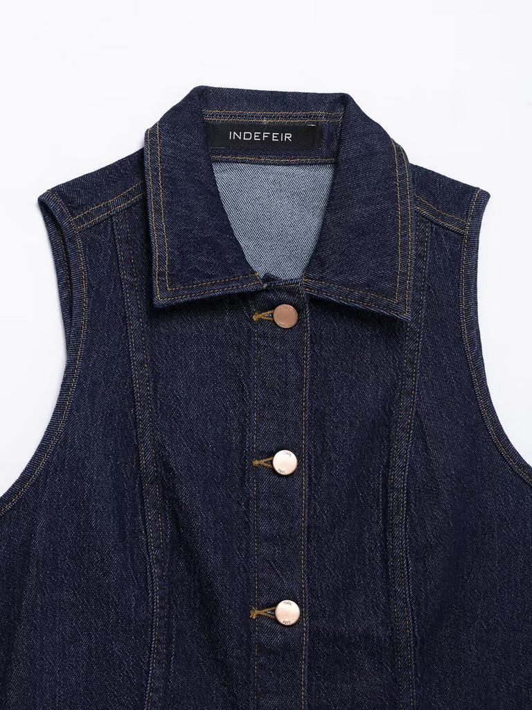 European & American Style 2025 Spring Fashion Set: Denim Vest & Wide-Leg Pants