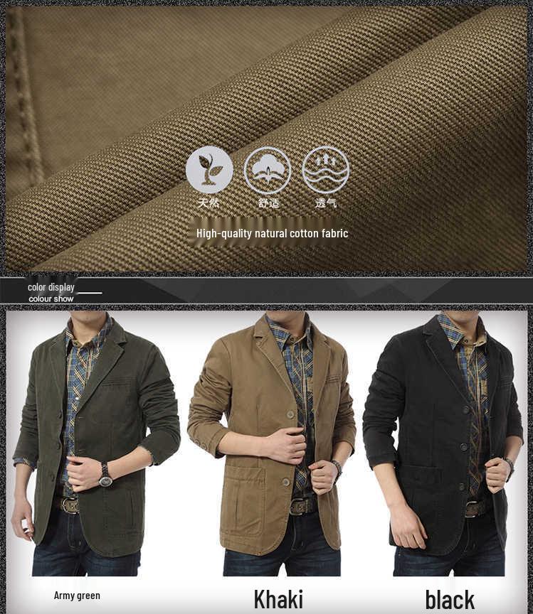 Men's Plus Size Cotton Blazer Suit 817 - New Casual Style 2026