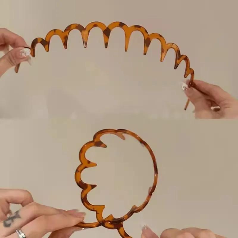 2pcs/set Teeth Non-slip Hair Comb Plastic Headband for Women Girls Sweet Hair Ornament Hairbands Fashion Hair Accessories