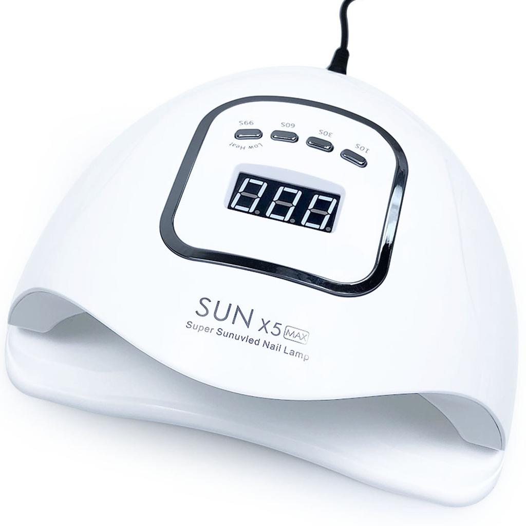 Retoo X5 MAX 80W UV LED Nail Lamp with 45 Dual Light Source Beads, Motion Sensor & LCD Display, Detachable Base, Timer, White