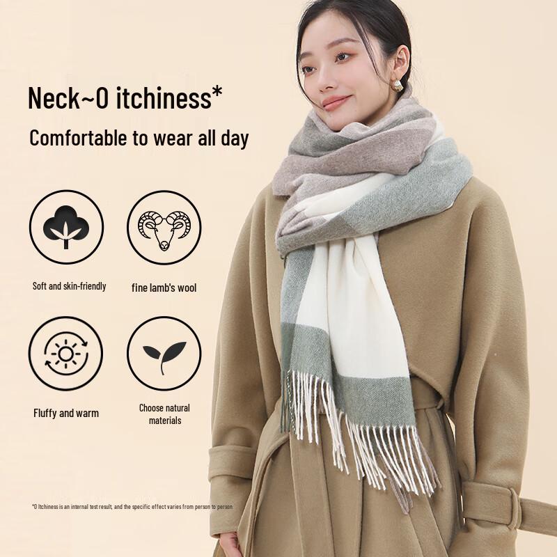 Muerxi Women's 100% Wool Shawl Scarf