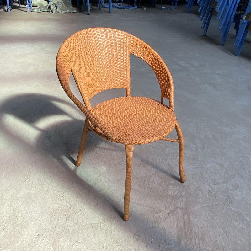 Handmade Woven Rattan Stool: Modern Simple Chair for Balcony or Outdoor Use