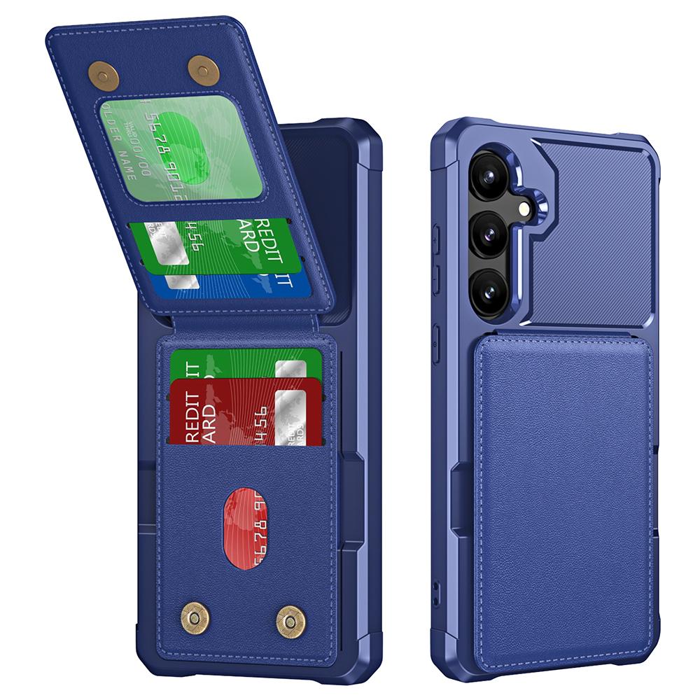 

Для Samsung Galaxy S24 FE Чохол Слот для карт Підставка PU+TPU Чохол для телефону Dark Blue