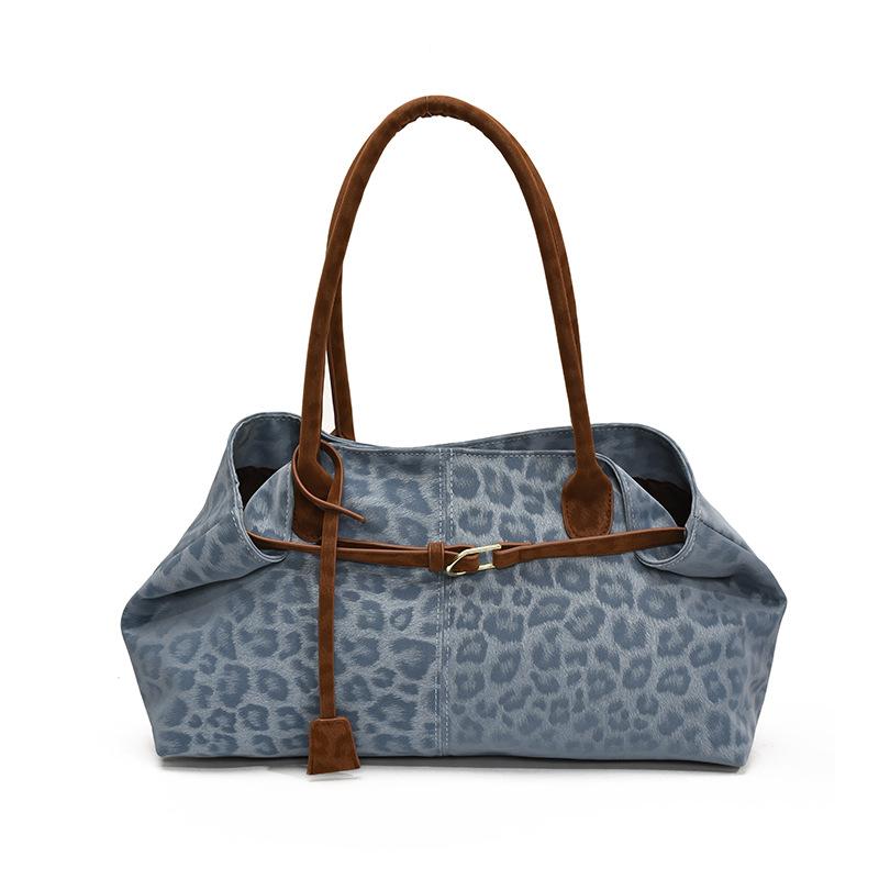 Leopard Print Bag Women's Large Capacity 2025 New Autumn and Winter Leisure Niche Design Shoulder Underarm Bag Commuter Tote Bag