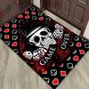 Skull Poker Game Over Rug for Game Room Dark Theme Design Floor Mat Anti Slip Carpet Can Be Machine Washed