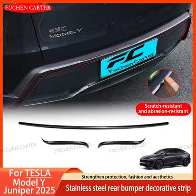 For Tesla ModelY Juniper 2025+ Stainless Steel Rear Bumper Trim Strip Bumper Scratch & Collision Protection Strip Trim Accessory