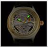 Classic Mechanical Style Stainless Steel Buckle Skeleton Dial Screw Crown Luminous Men's Quartz Watch
