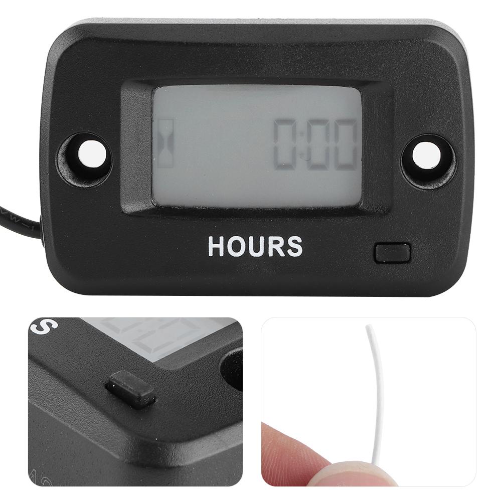 Engine Hour Meter Digital LCD Display Gauge Vibration Activated Waterproof for ATV UTV Motorcycle